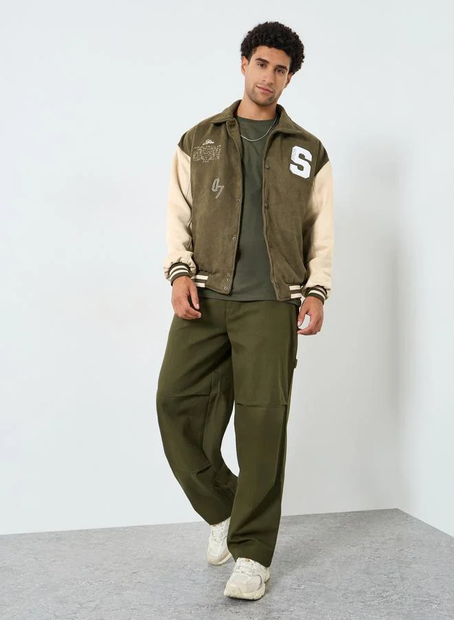 ستايلي جاكيت فارسيتي بقصة مريحة ونمط كتل الالوان